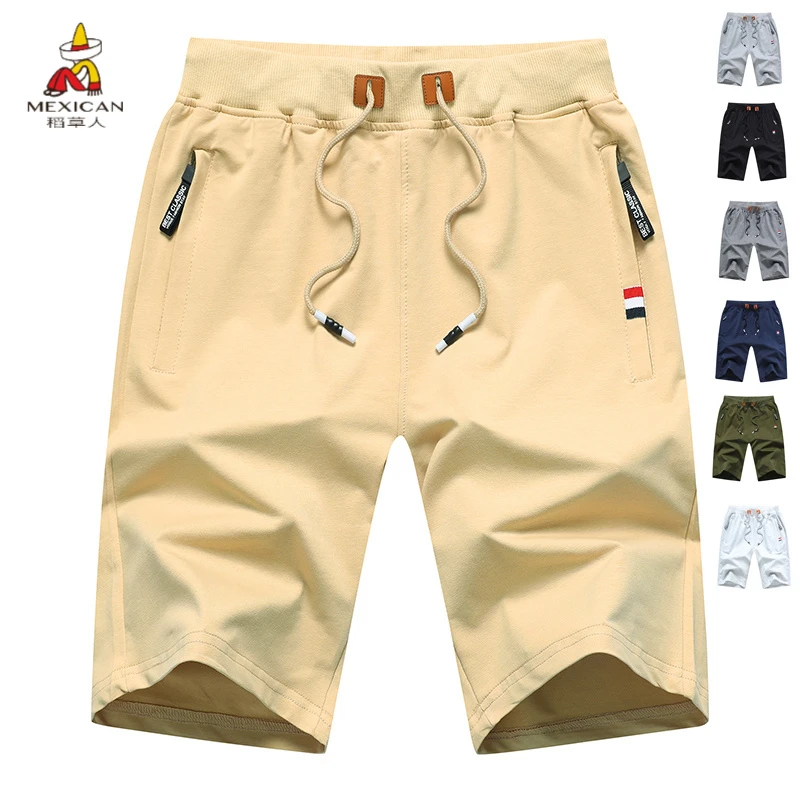 Mexican/稻草人夏季男生薄款短裤五分纯棉青年潮流透气运动休闲裤