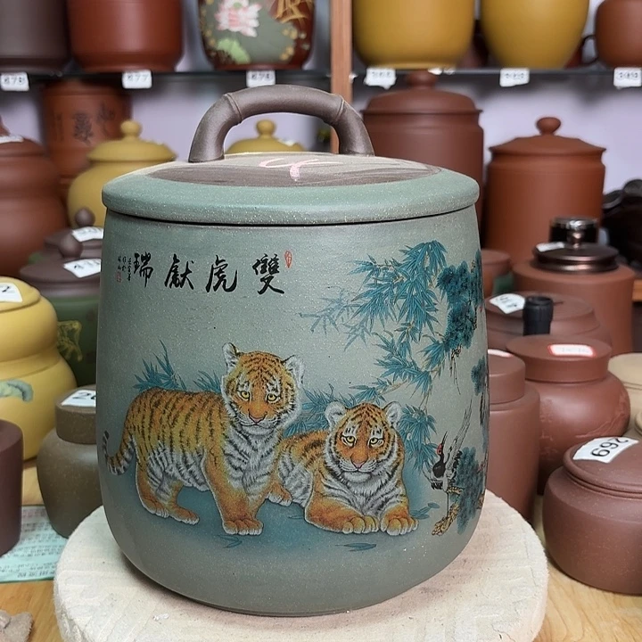 紫砂茶叶罐八饼茶叶罐4