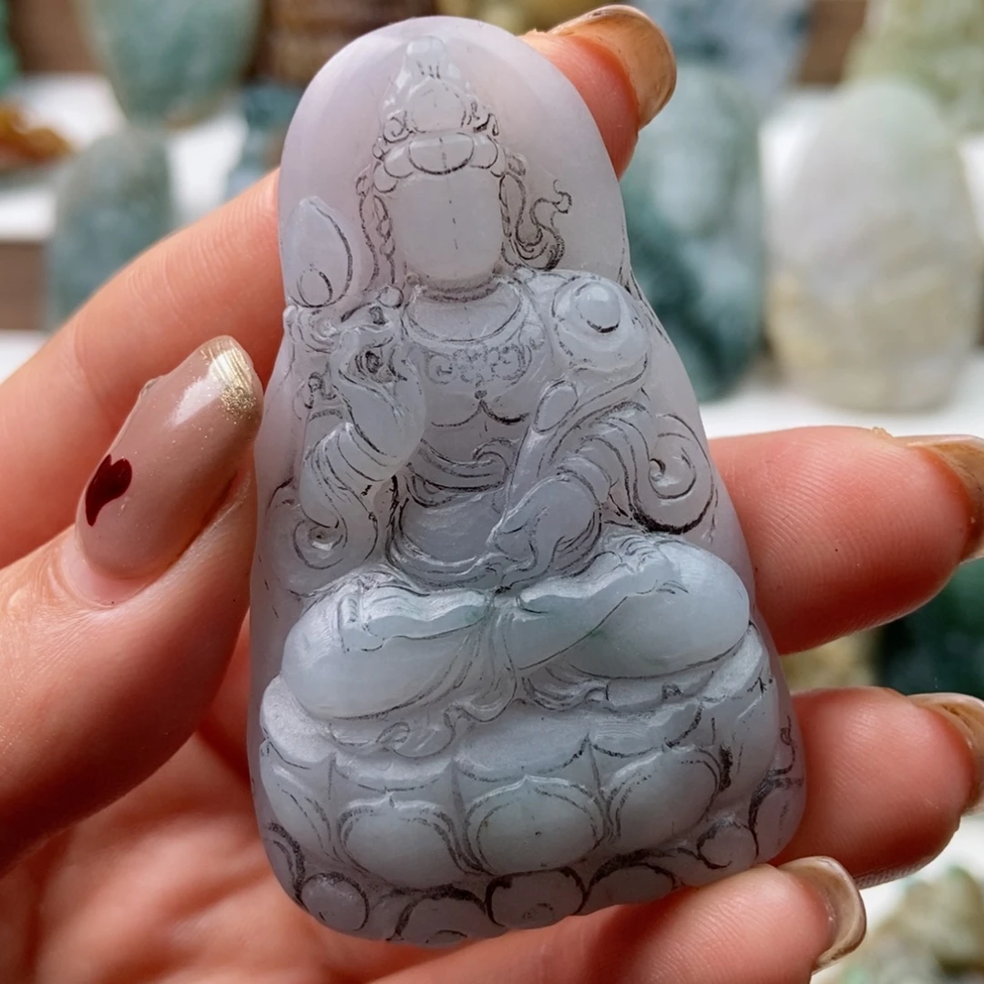 定制翡翠未镶嵌翡翠a货观音
