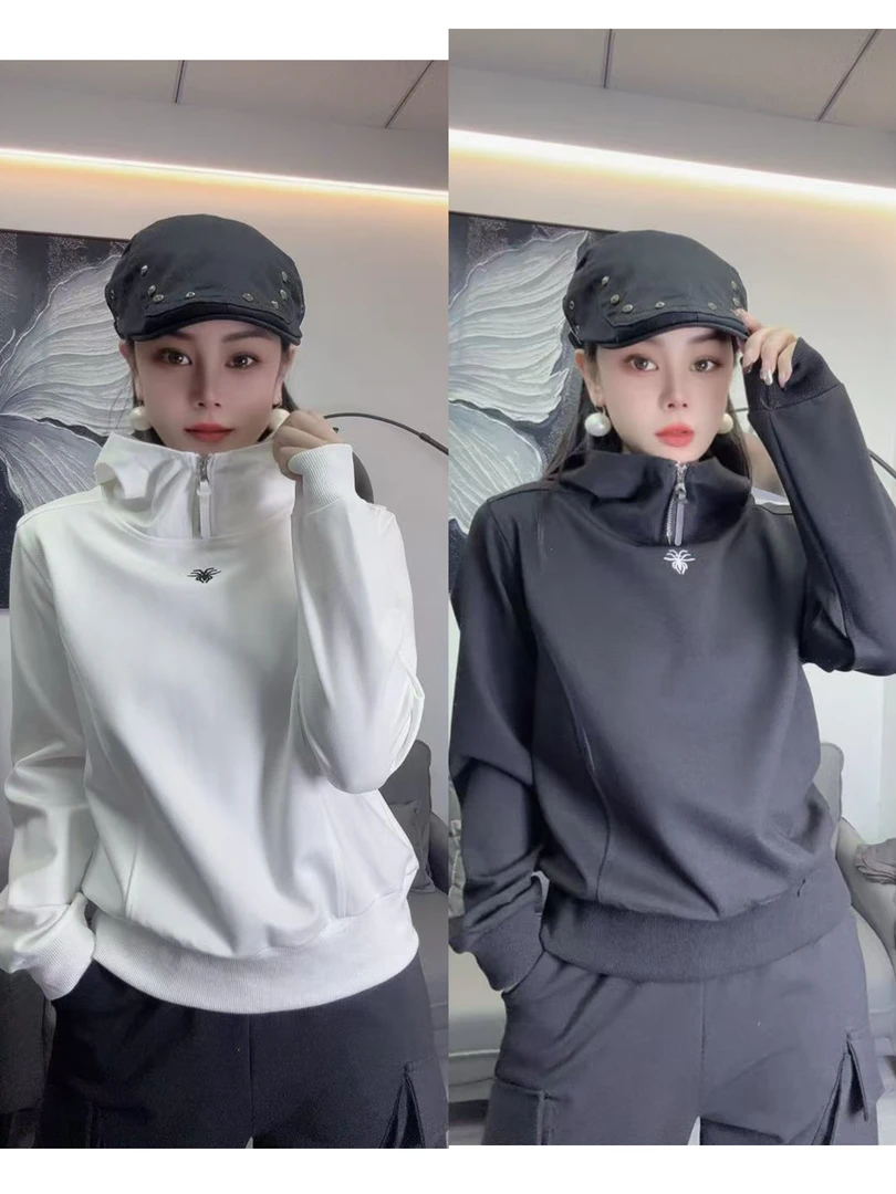 长袖连帽简约通勤卫衣时尚宽松春秋新品潮流纯色ins加厚7943