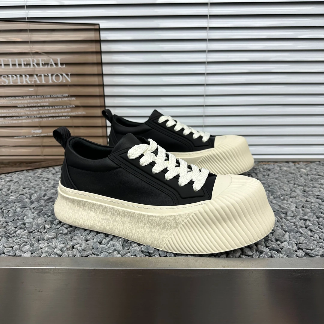 男士潮流简约饼干鞋厚底增高板鞋男款时尚鞋百搭休闲男鞋透气舒适