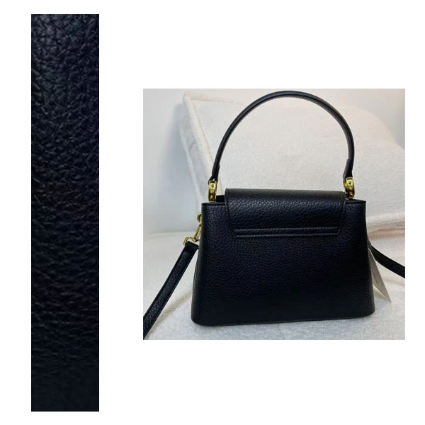 PG326 25新款小号荔枝纹黑色复古气质贵气手提单肩包