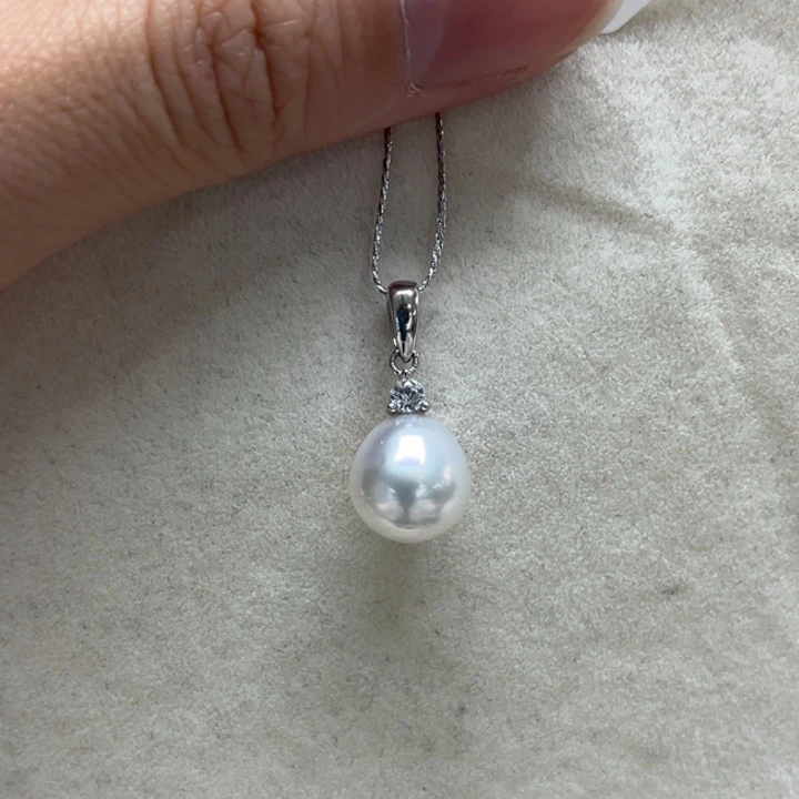 吊坠(不含链)银S925镶嵌海水珍珠8-9m 11号