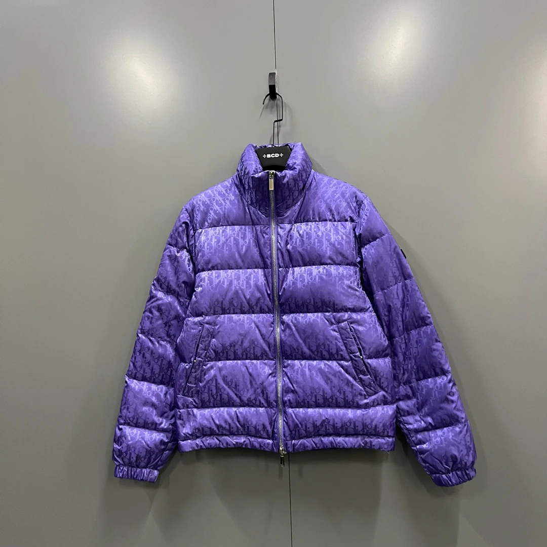 99新 DIOR/迪奥 紫色满印老花羽绒服 44码/ki302611