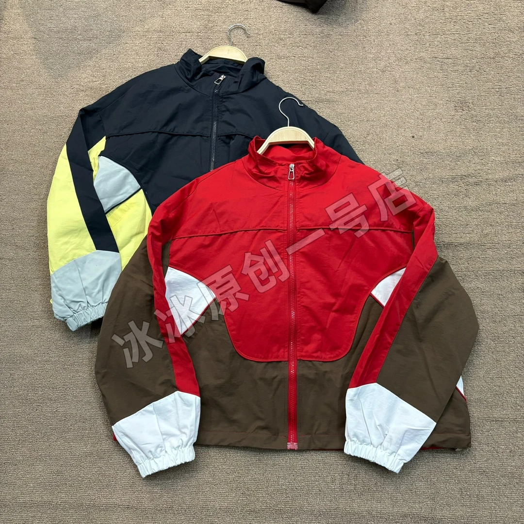 【冰冰一号店】2532#春款彩色拼接立领外套休闲时尚百搭