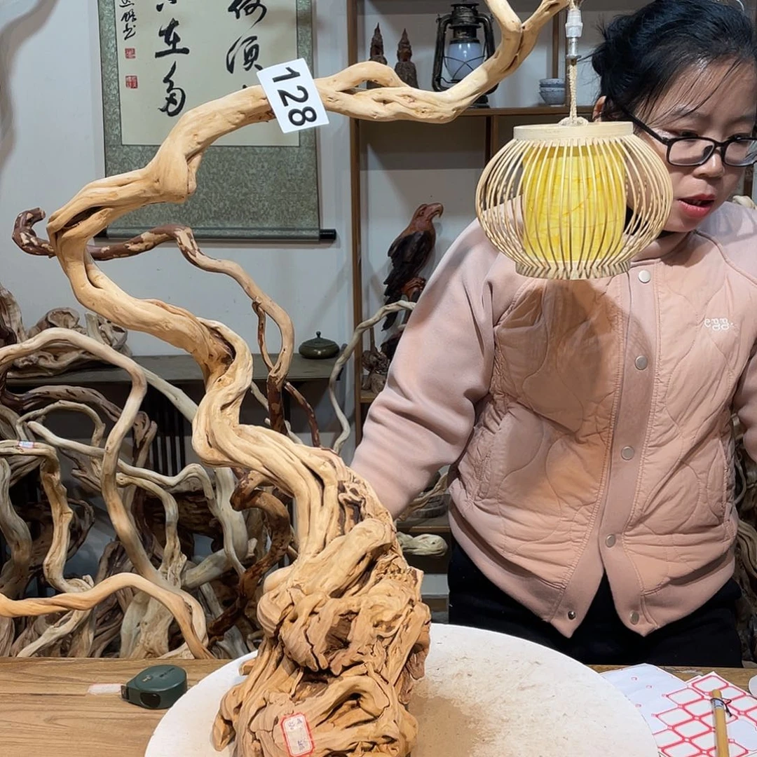 柏木悠*杜鹃根根艺摆件