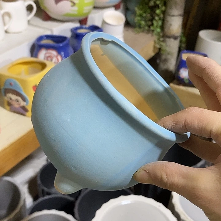 陶瓷花盆有孔 瑕疵介意勿拍