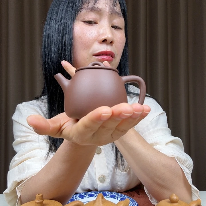 筱***茶壶紫砂50目老紫泥小高瓢全手工