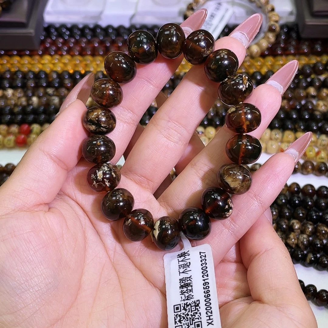 手链琥珀未镶嵌13+血腊花