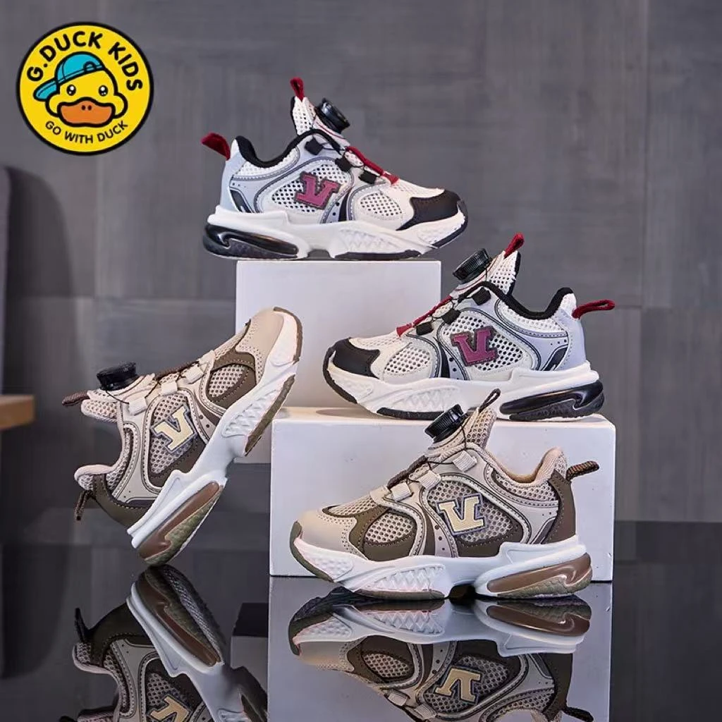 儿童夏季新款单网旋转扣透气缓震运动鞋7208码26-37