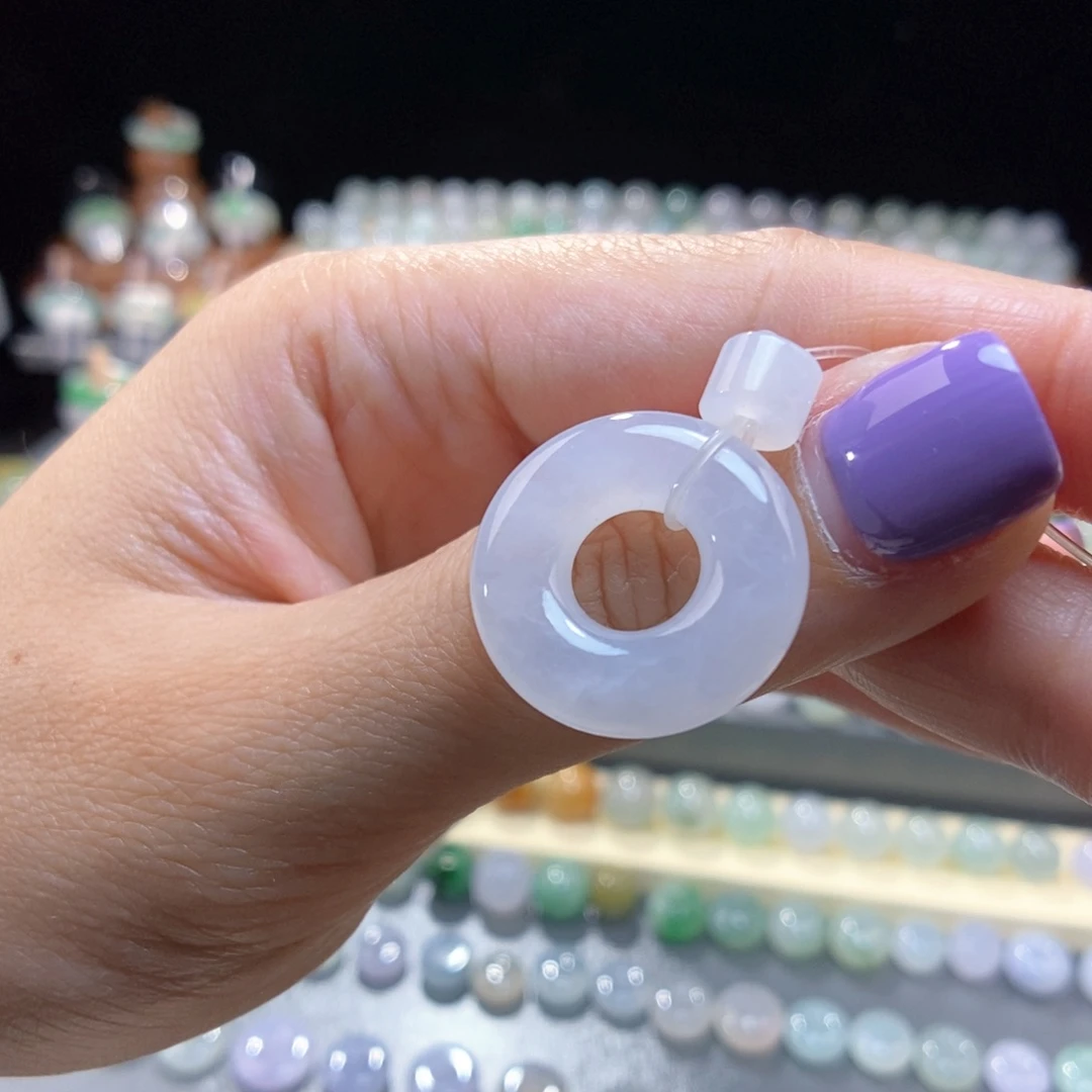 翡翠未镶嵌颈饰白冰平安环