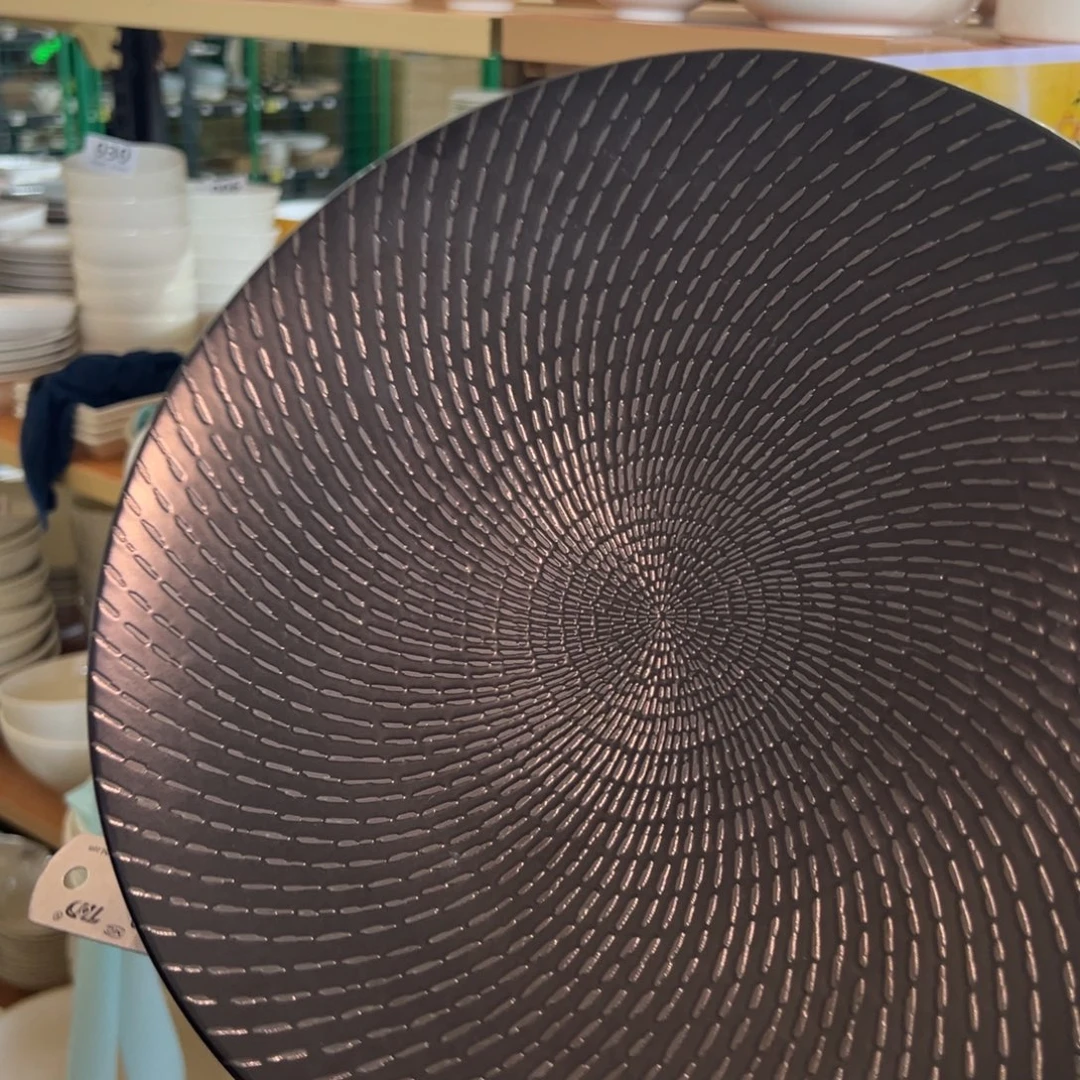 新骨瓷048微瑕乌木12寸平盘