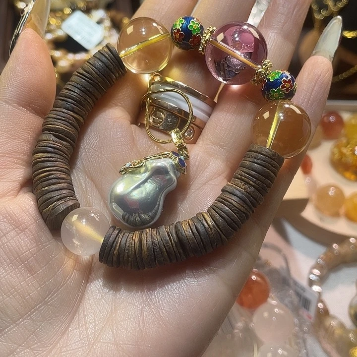 木质铜合金沉香手串