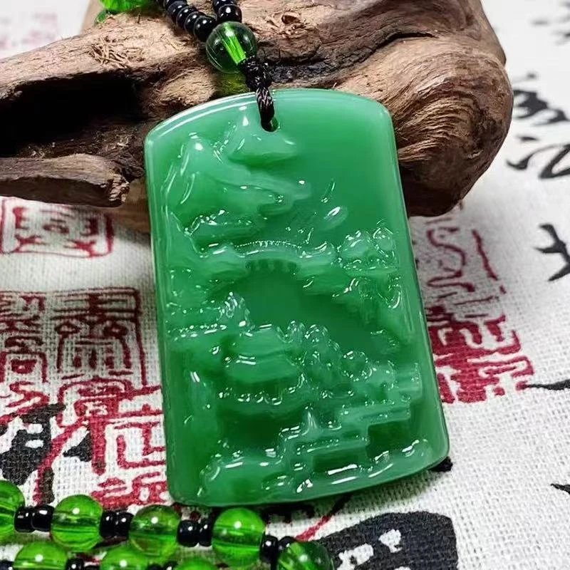 非金属玻璃吊坠 粉丝福利深色山水牌