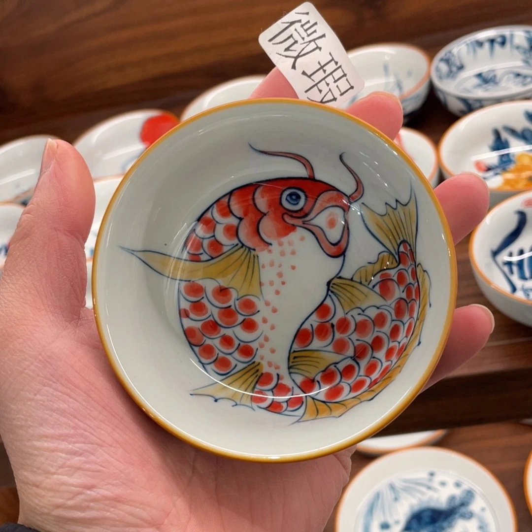 釉下手绘茶具微瑕