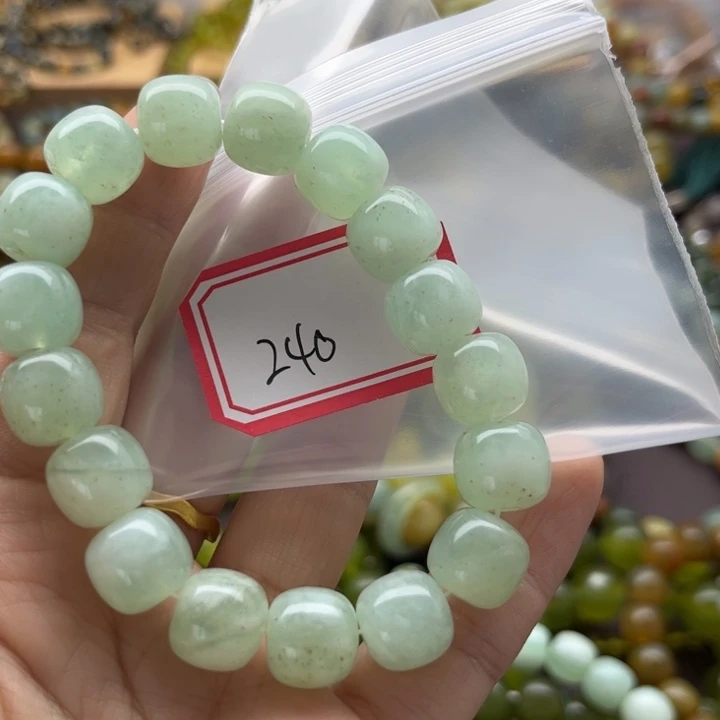 悲***扇未镶嵌蛇纹石玉手链