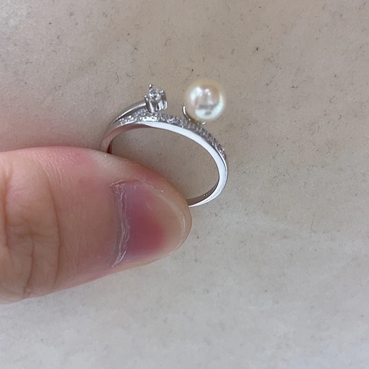 银S925镶嵌海水珍珠戒指