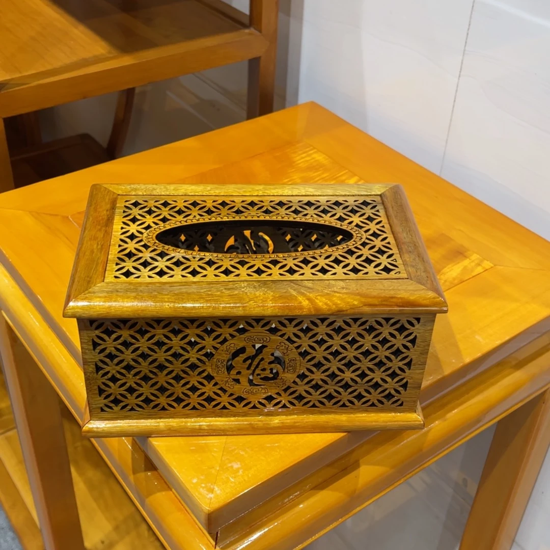 紫檀木类成套家具纸巾盒