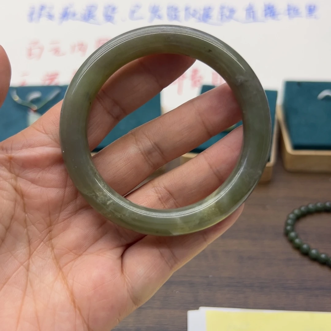 和田玉未镶嵌手镯56.4圈围90
