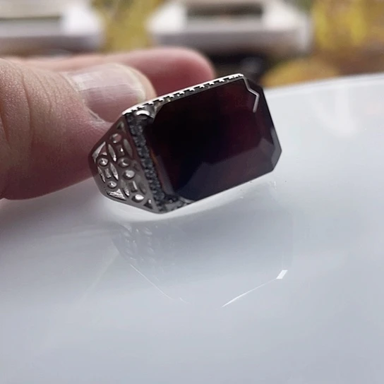 未镶嵌琥珀珠宝奇石戒指