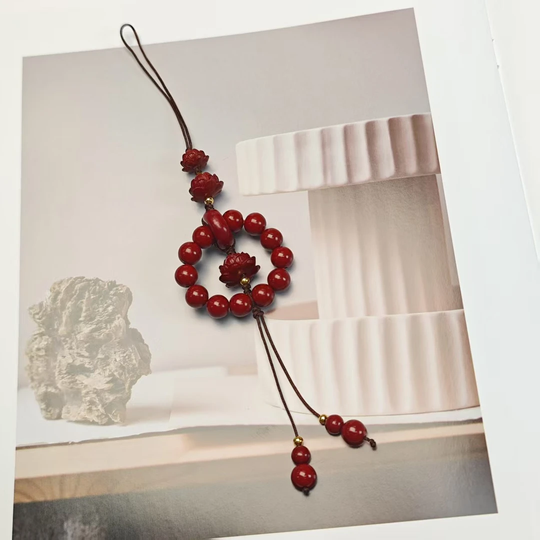 含辰砂工艺品【好运连连】朱砂莲花挂件8+(多样发其一) DX95