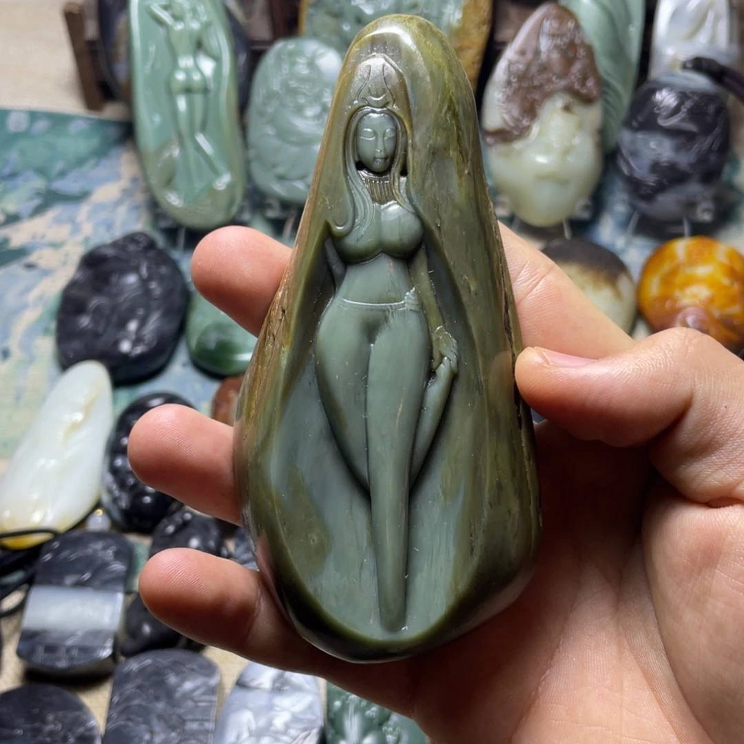 一***闷和田玉未镶嵌挂件