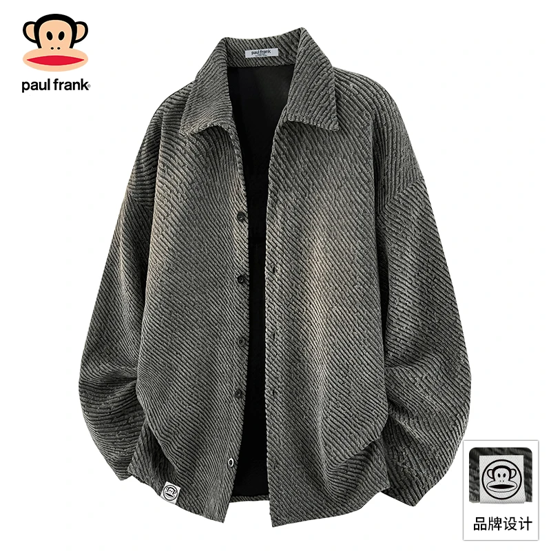 PaulFrank/大嘴猴美式复古夹克男士2025新款秋季宽松翻领休闲外套