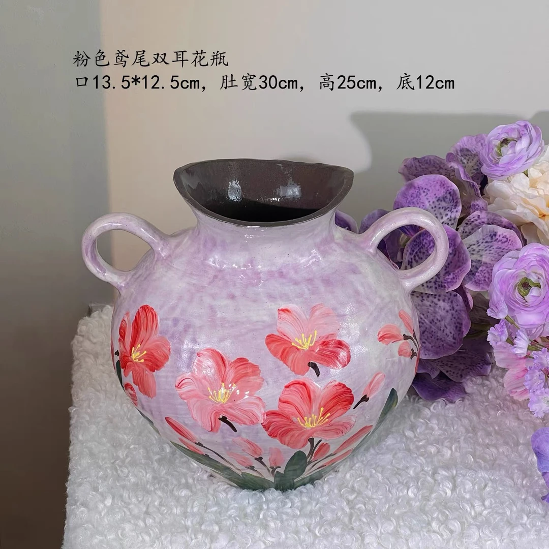 景德镇陶瓷花瓶手绘口13高26