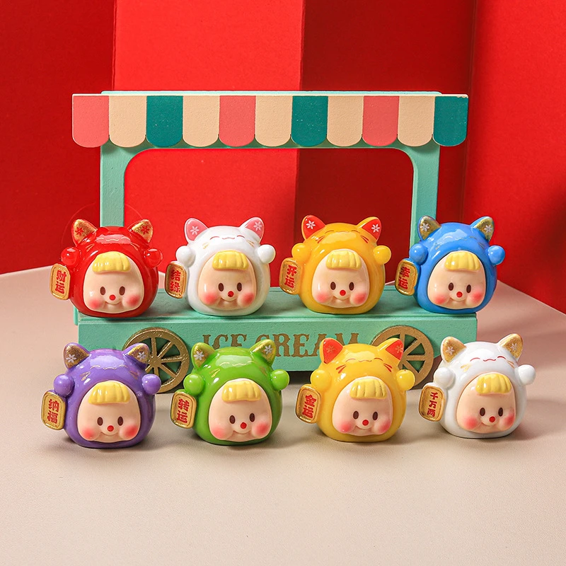 招财猫开运妹妹 创意新款diy萌粒树脂摆件