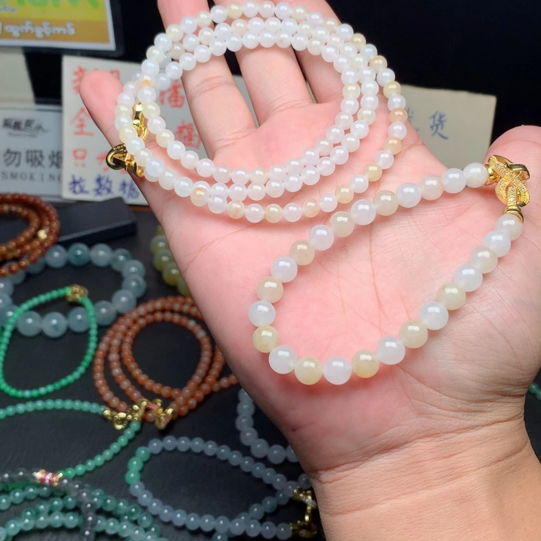 定制翡翠未镶嵌24号 桂花糕套装一套750元