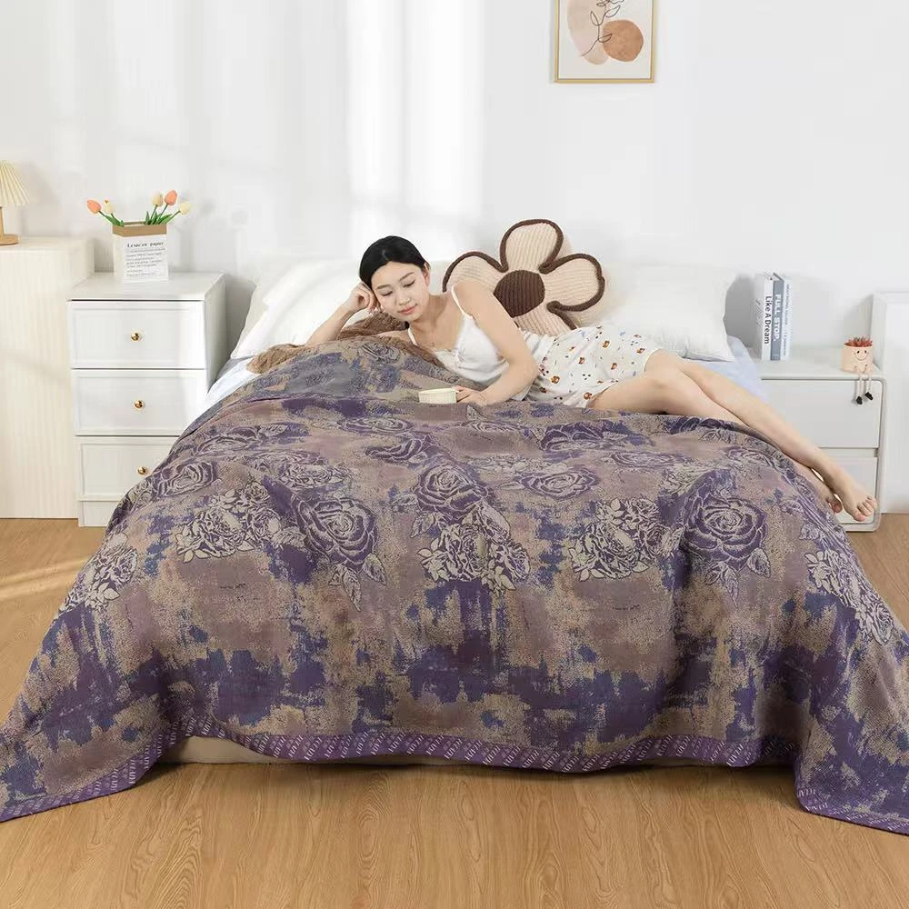 【花影】紫色床盖 230*250