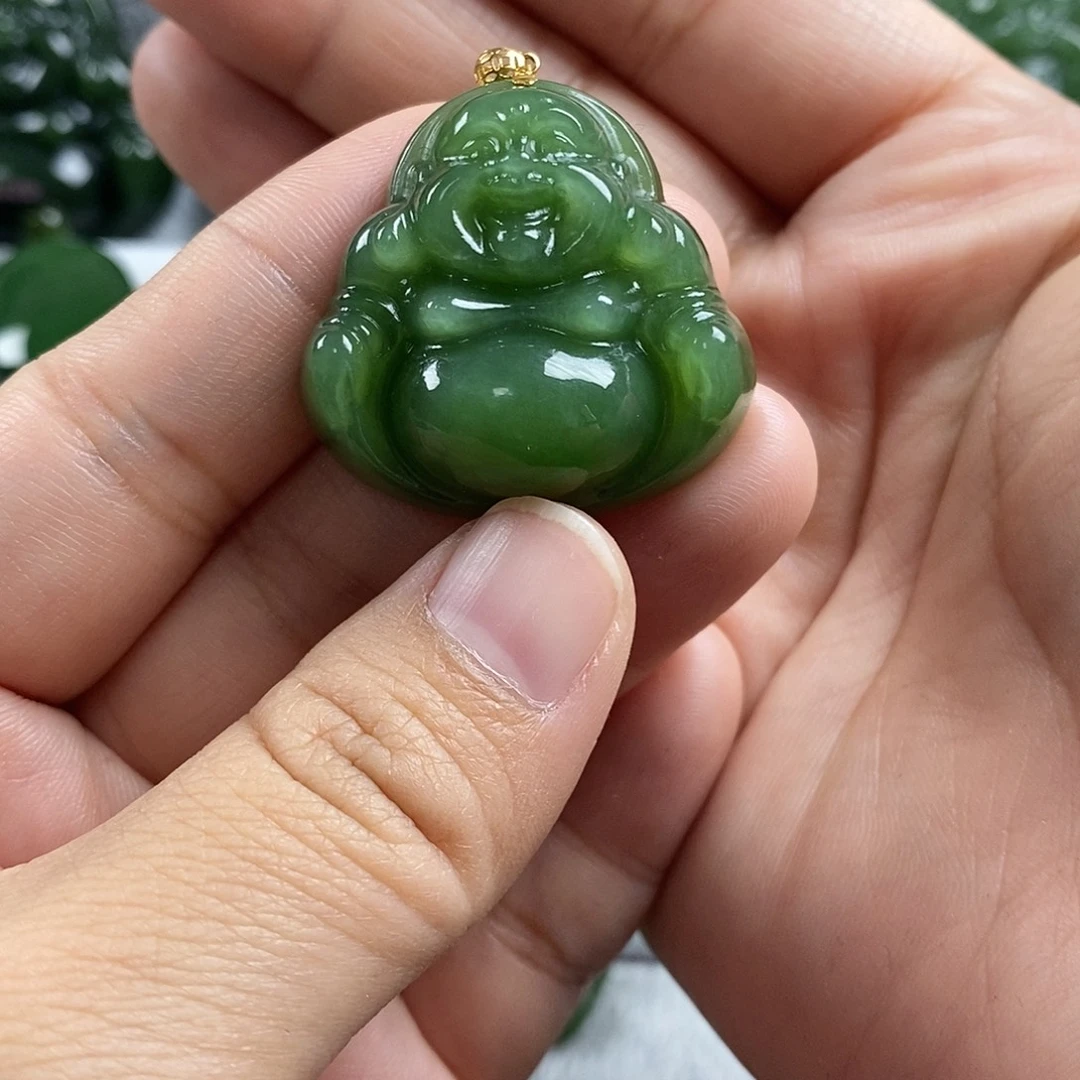 军***子和田玉（碧玉）未镶嵌颈饰30