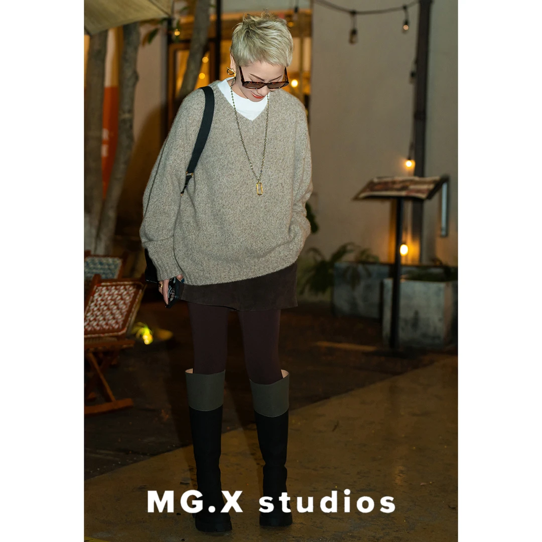 【绣行】MGX山羊绒桑蚕丝混纺毛衣轻奢高级感针织衫M54H5544M1JF