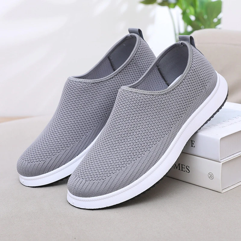 老北京布鞋2025春夏季新款男鞋透气网鞋百搭运动一脚蹬休闲网面鞋