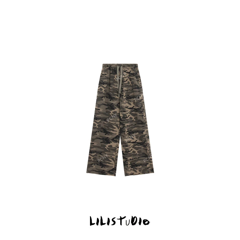 PCNY「懒人迷彩」不理理秋季新款女装时尚休闲迷彩裤子