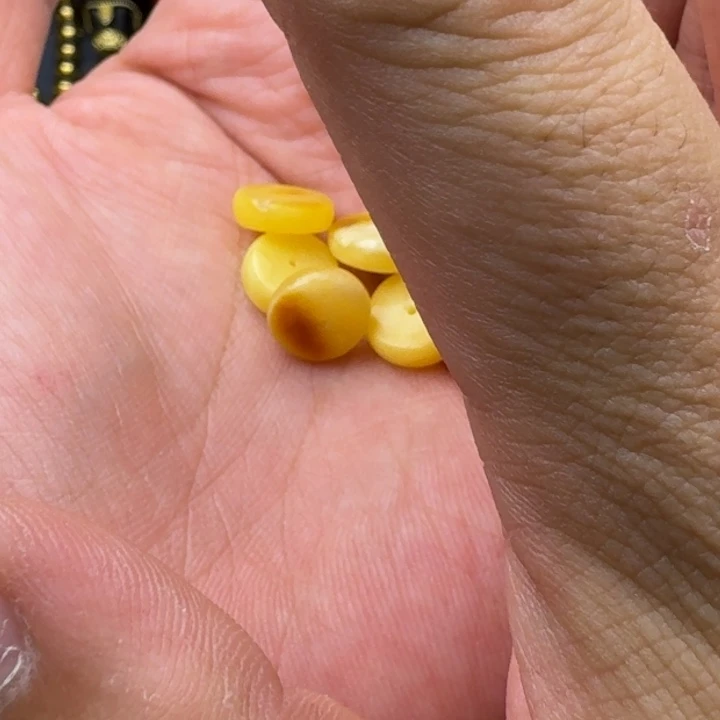 未镶嵌琥珀耳饰蜜蜡隔片一组5个尺寸10