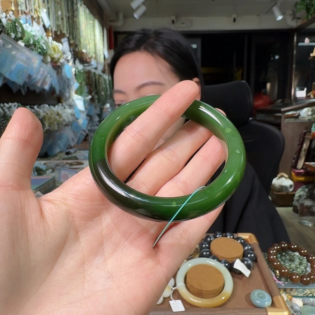 和田玉未镶嵌手链俄7红皮56