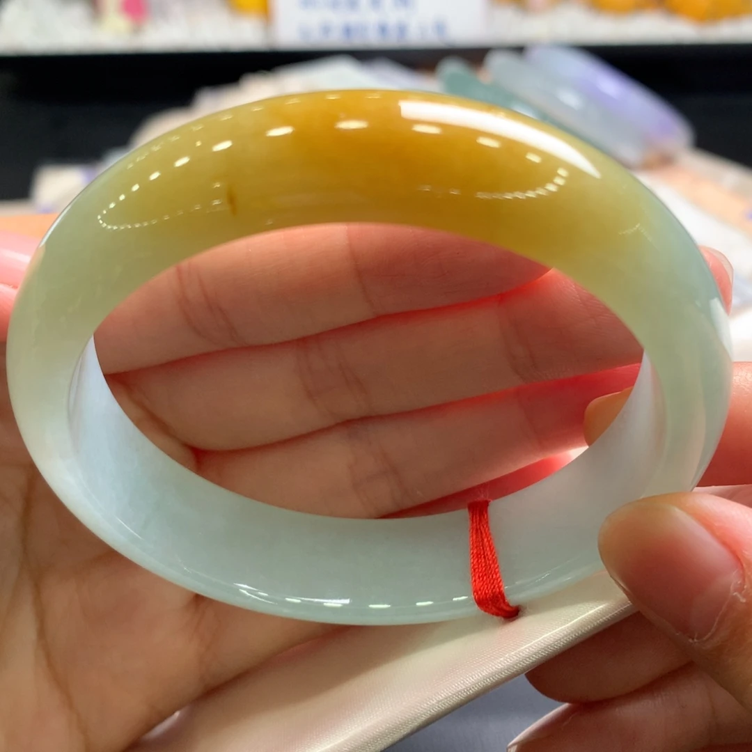 翡翠未镶嵌手镯10号58.5正圈鸿运当头