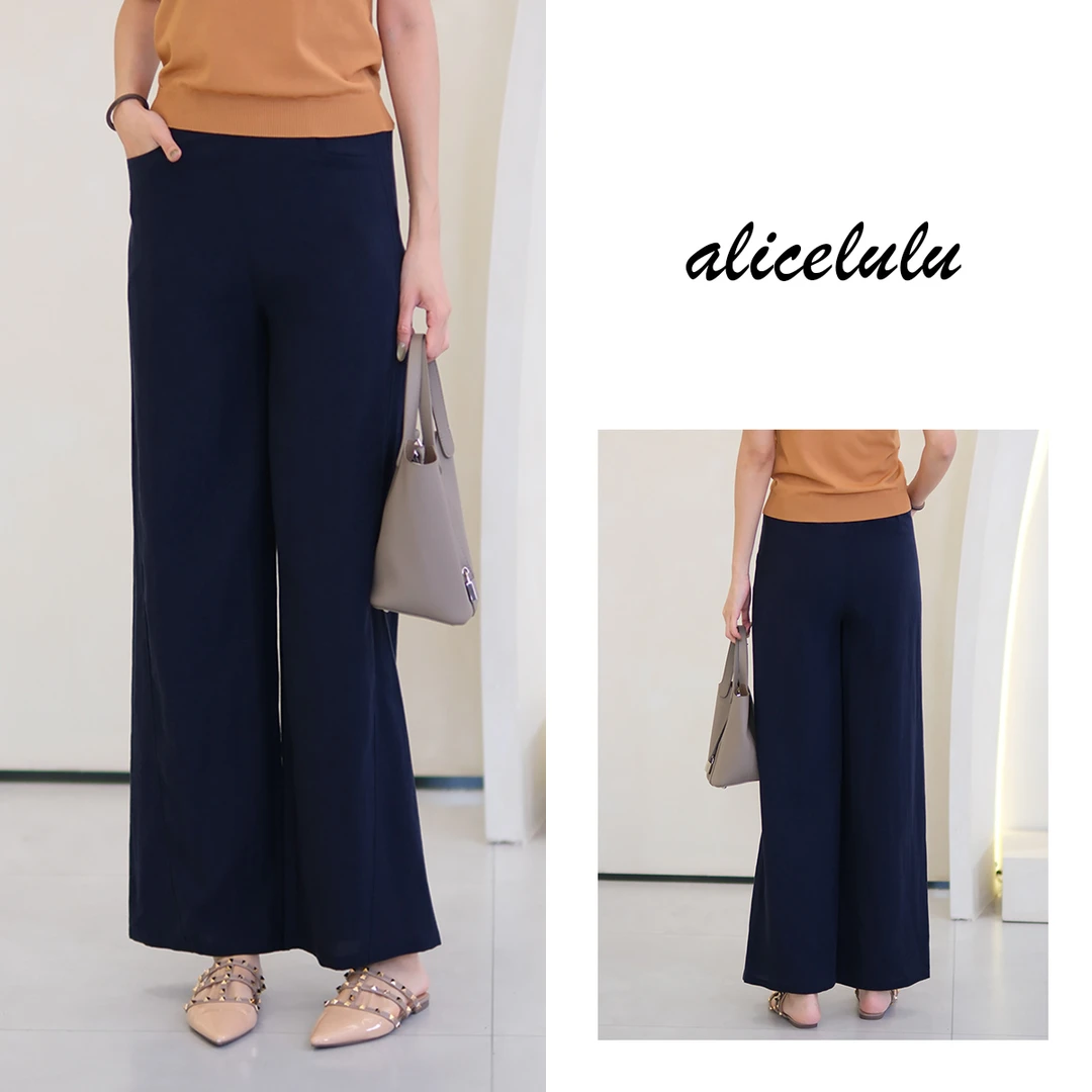 [alicelulu]日系复古拼接直筒休闲裤百搭显瘦宽松S622427T