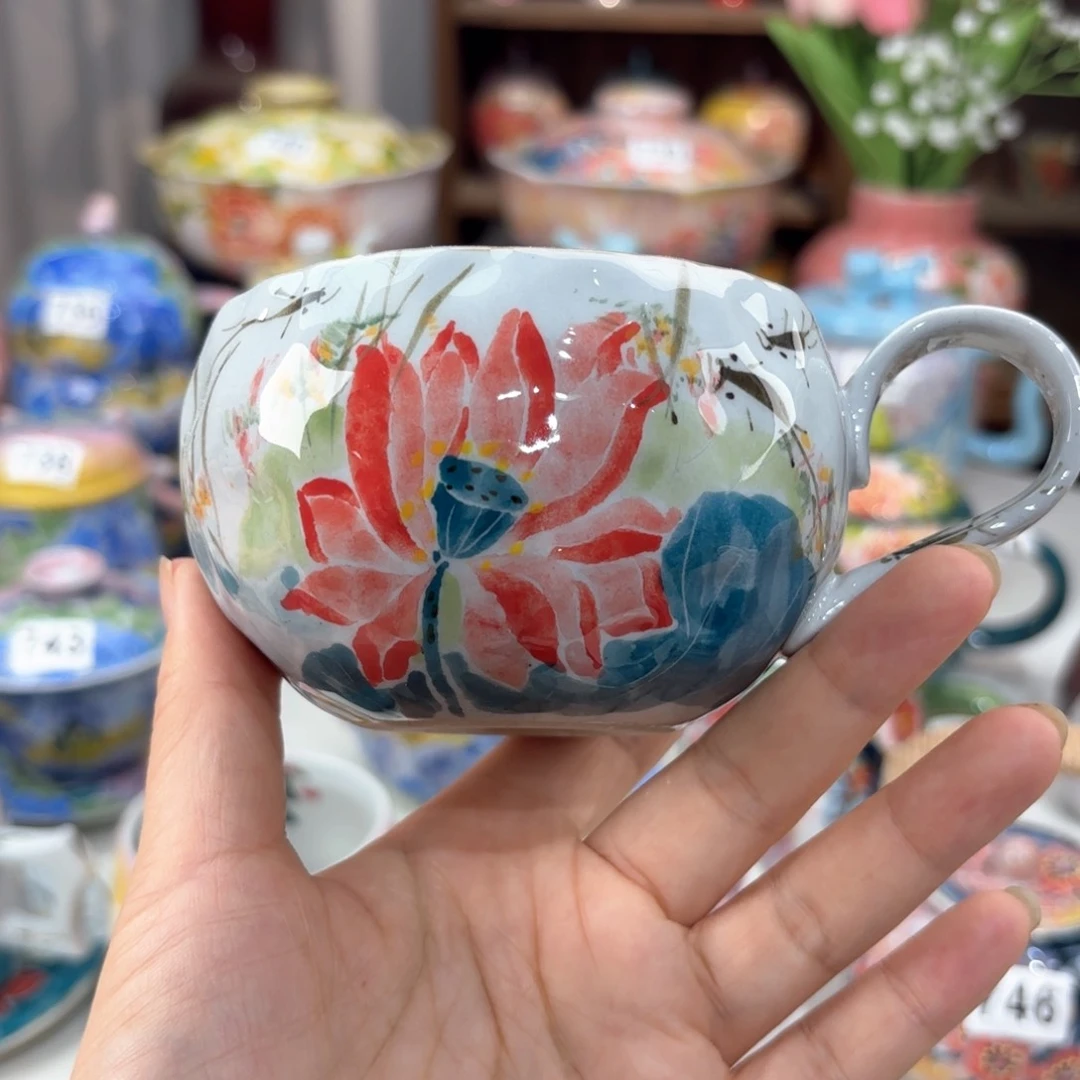 景德镇手绘高温釉下彩陶瓷茶具
