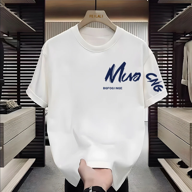 美式高街短袖t恤百搭潮流大码男装纯棉圆领男生穿搭衣服夏季男士t