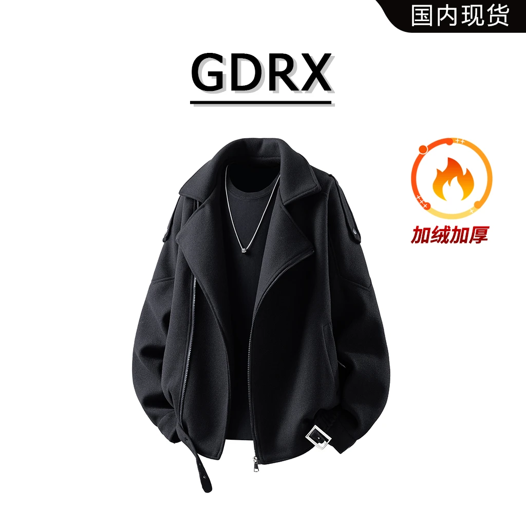 GDRX美式老钱风男士夹克2025冬季新款宽松保暖小众设计感上衣外套