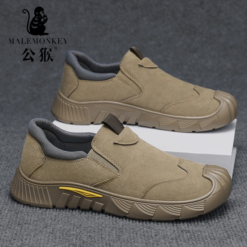 公猴官方正版男鞋厚底防滑耐磨低帮工装鞋男款复古百搭劳保鞋RS22