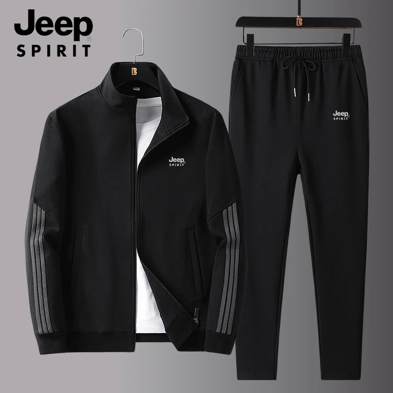 JEEP SPIRIT立领运动服套装男秋季新款男士跑步帅气休闲裤两件套