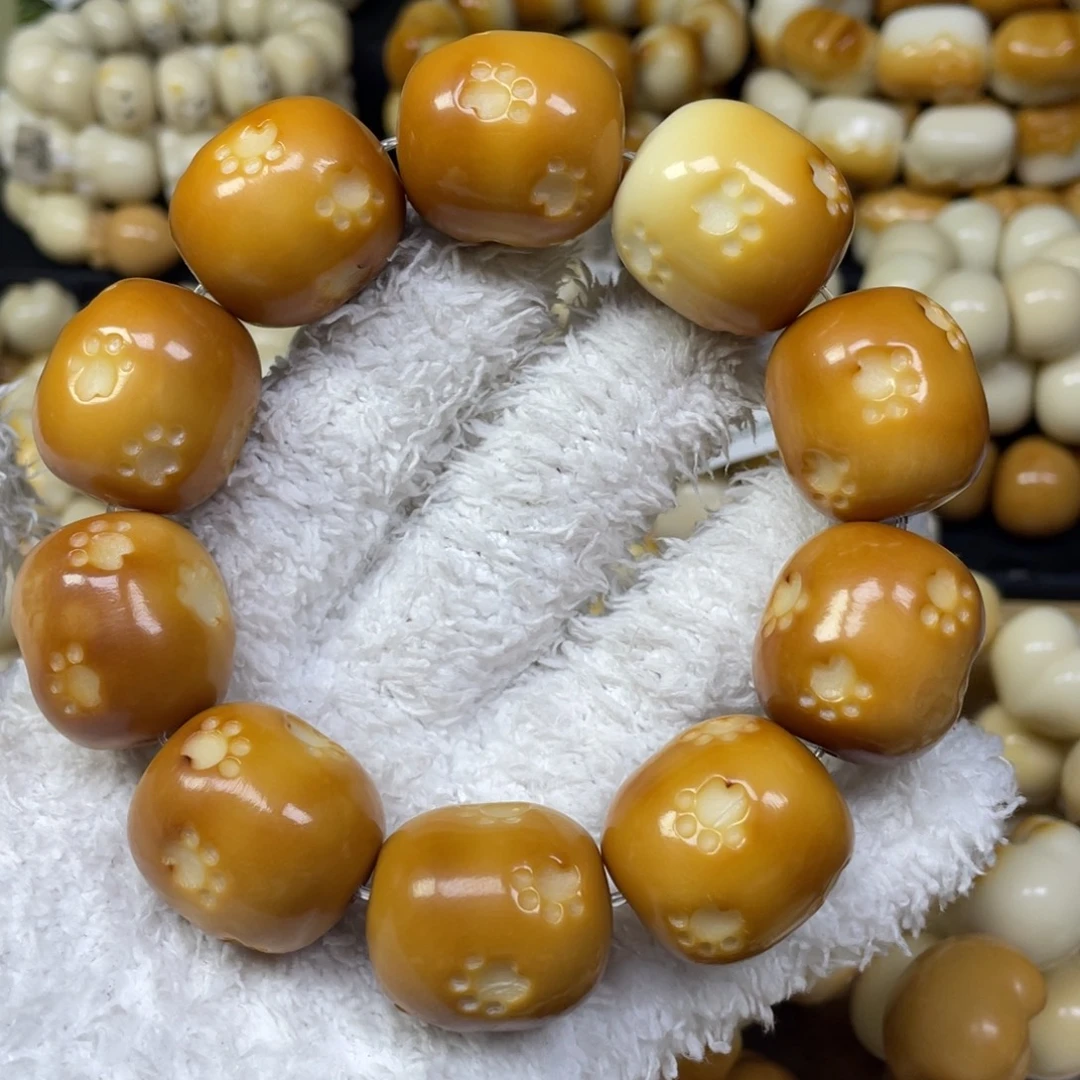 菩提根/象牙果手串11.10.59微瑕踏雪桶