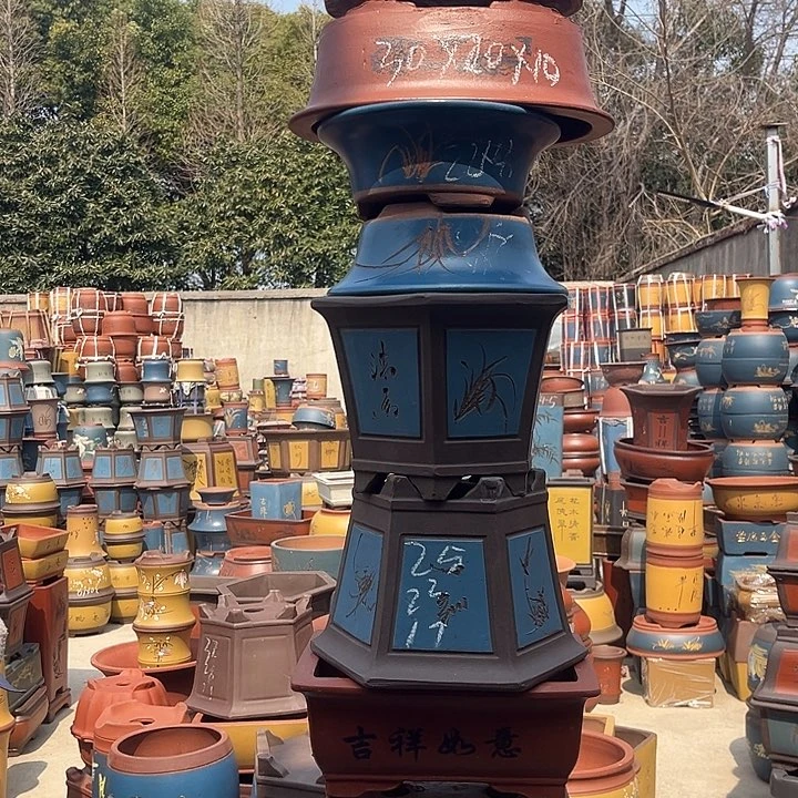 紫砂紫砂花盆和一