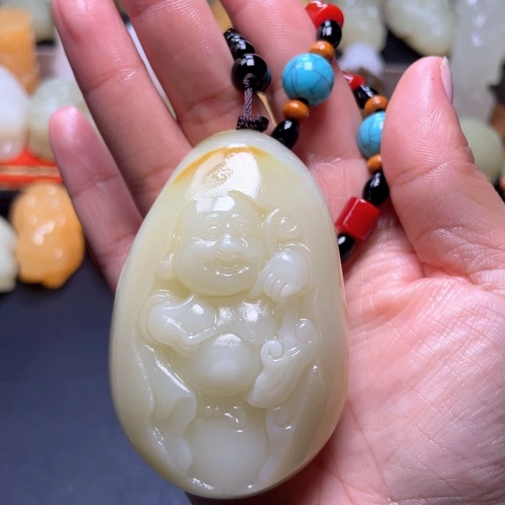 石材方解石手把件