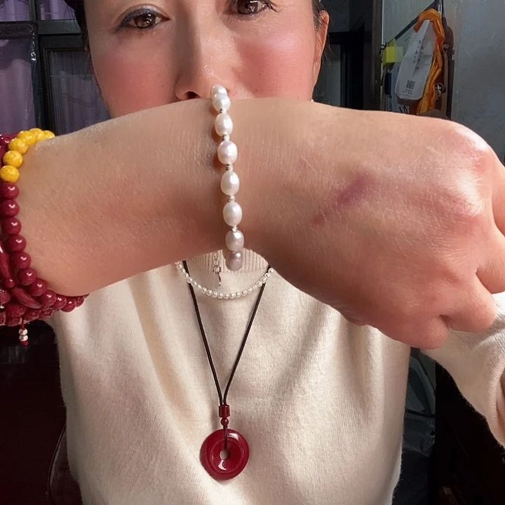 手绳银S925镶嵌淡水珍珠珍珠手链