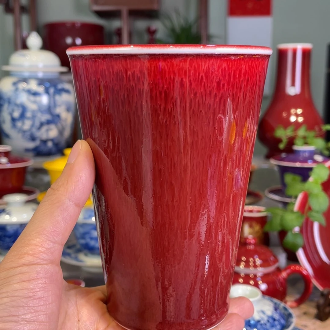 清欢雅玩原矿郎红可乐杯