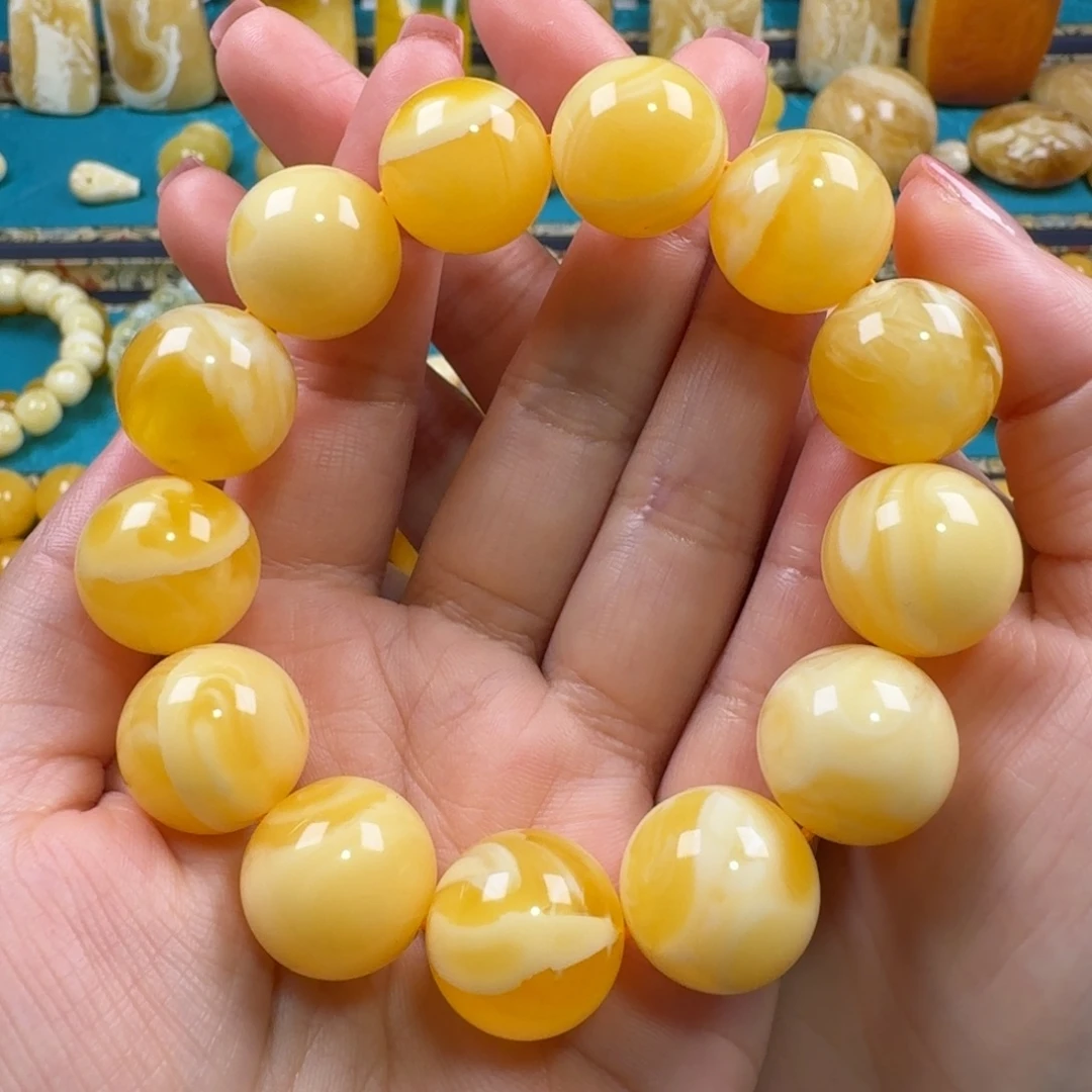 琥珀未镶嵌手链同料